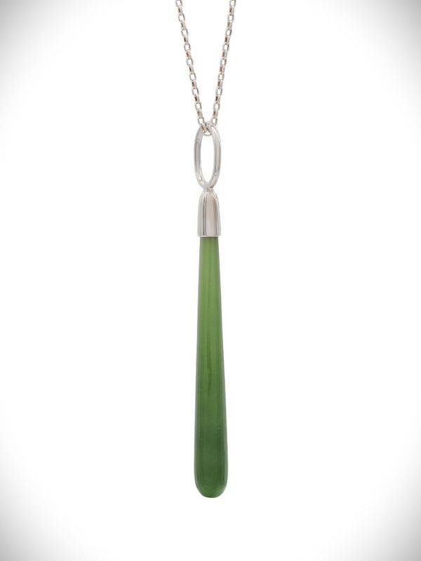 Moko Pounamu Roimata NZ Genuine Kahurangi Greenstone & Sterling Silver - Herekino