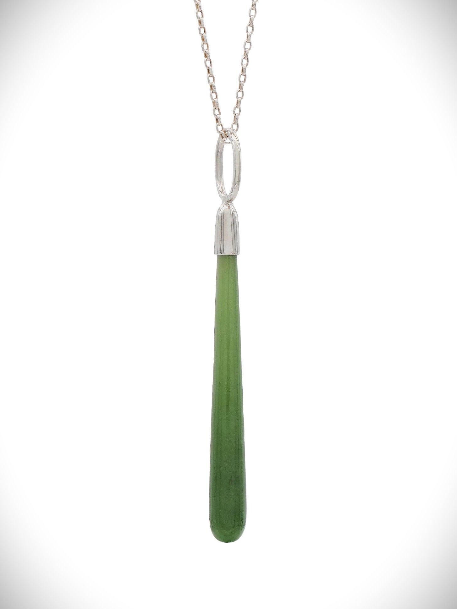 Moko Pounamu Roimata NZ Genuine Kahurangi Greenstone & Sterling Silver - Herekino