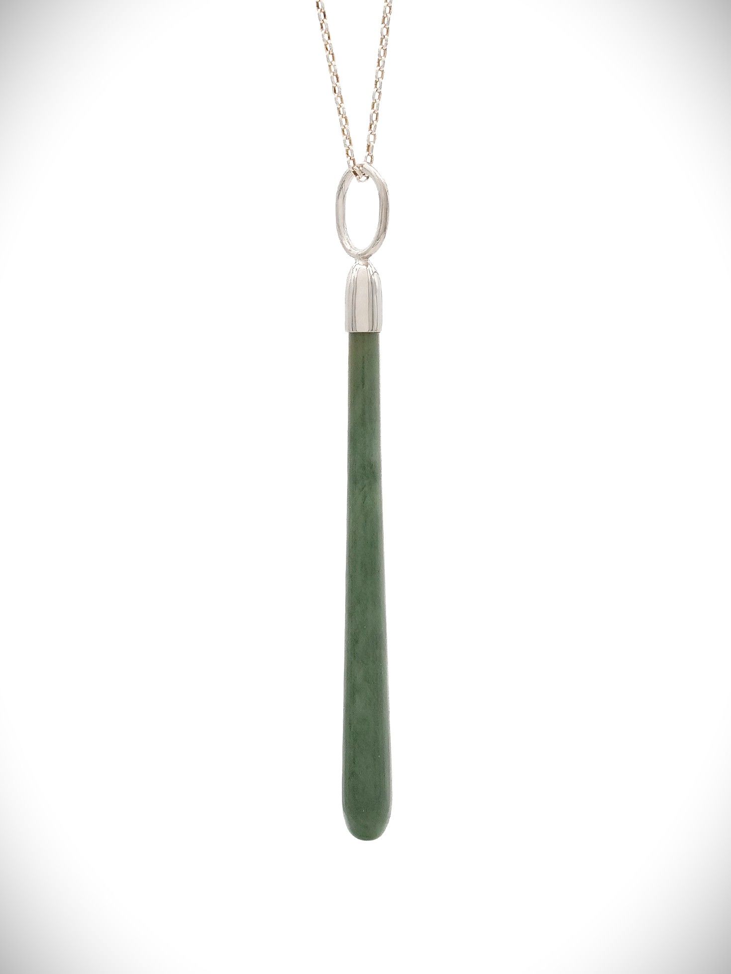 Moko Pounamu Roimata NZ Genuine Auhunga Greenstone & Sterling Silver - Ngatuna