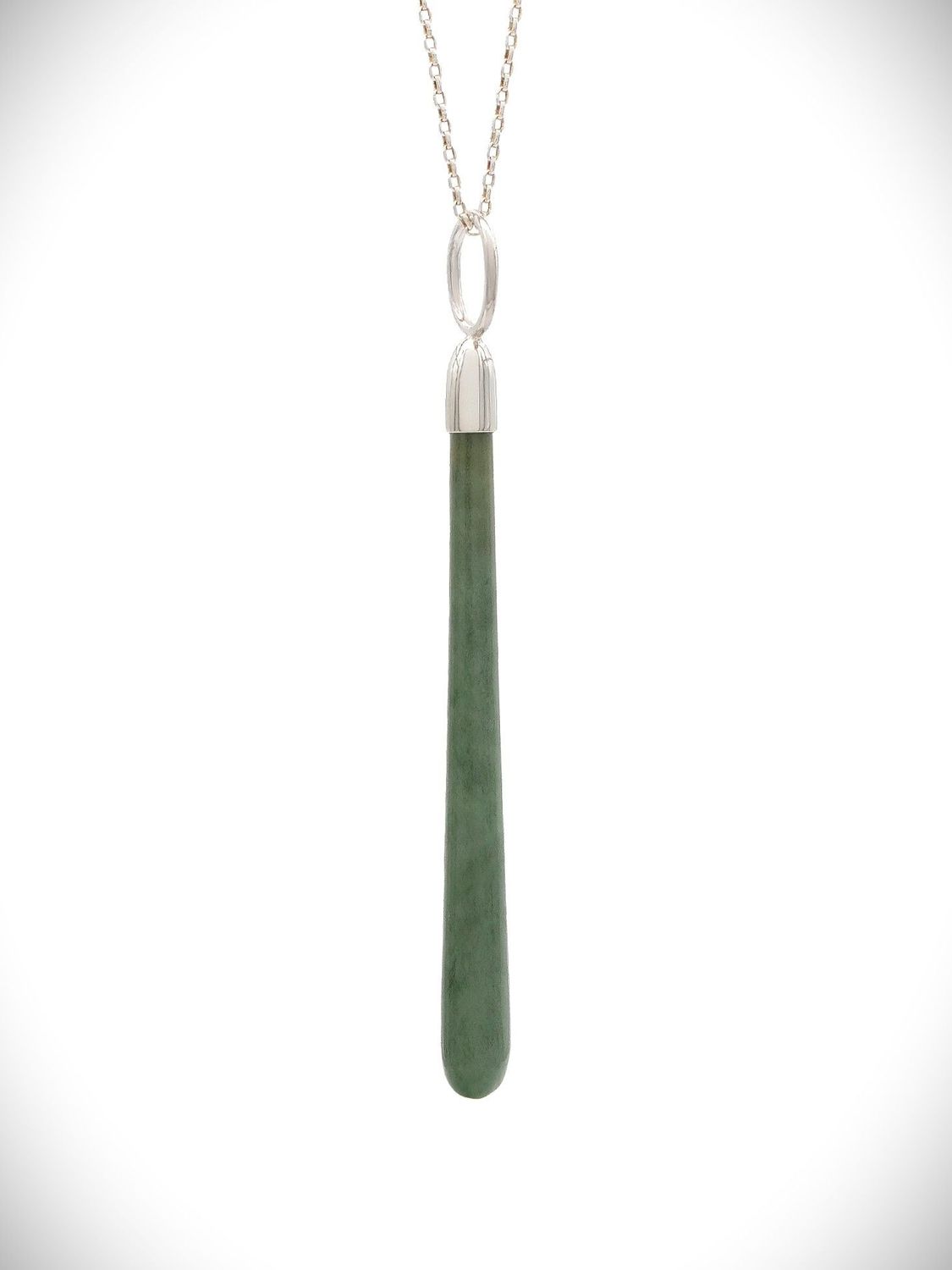 Moko Pounamu Roimata NZ Genuine Auhunga Greenstone & Sterling Silver - Ngatuna
