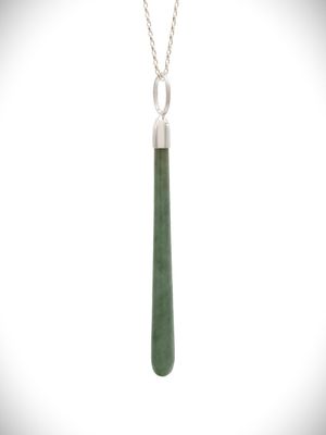 Moko Pounamu Roimata NZ Genuine Auhunga Greenstone & Sterling Silver - Ngatuna