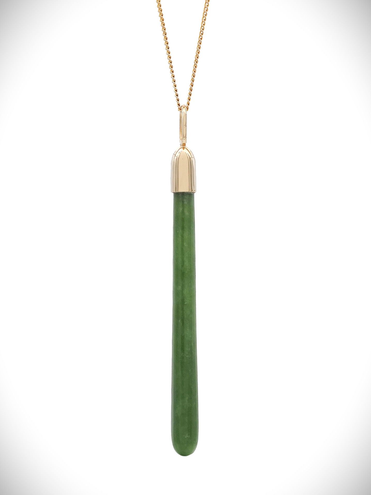 Moko Pounamu Roimata (Teardrop) NZ Genuine Kahurangi Greenstone and 9ct Gold Pendant - Orongotea
