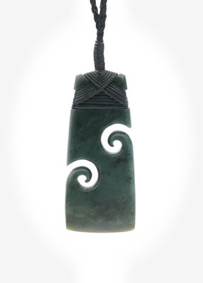 Moko Pounamu Toki with Koru NZ Genuine Kawakawa Greenstone - Papa Moko Pounamu Toki with Koru NZ Genuine Kawakawa Greenstone - Papa