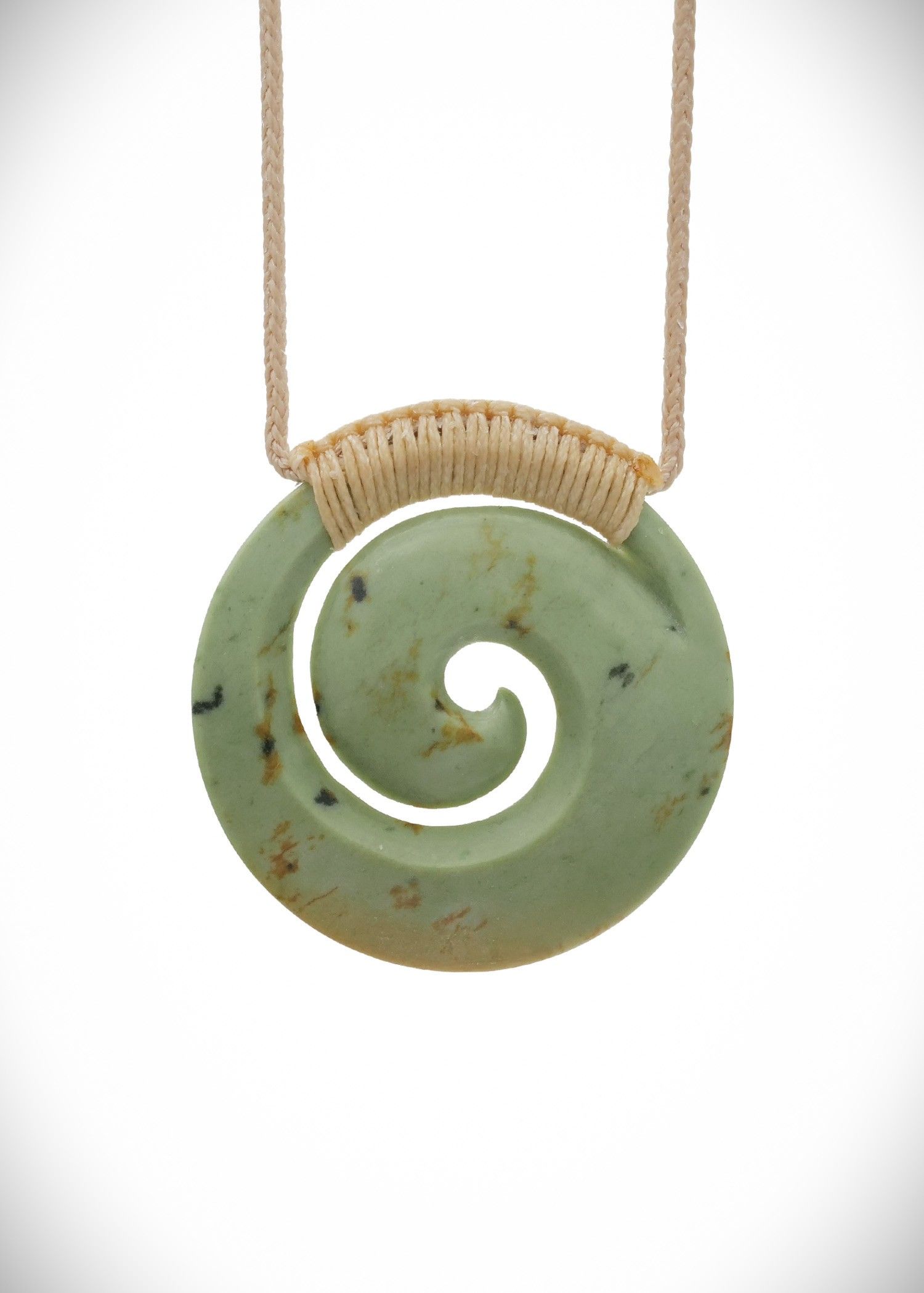 Moko Pounamu Koru Genuine NZ Raukaraka Greenstone - Tumanako