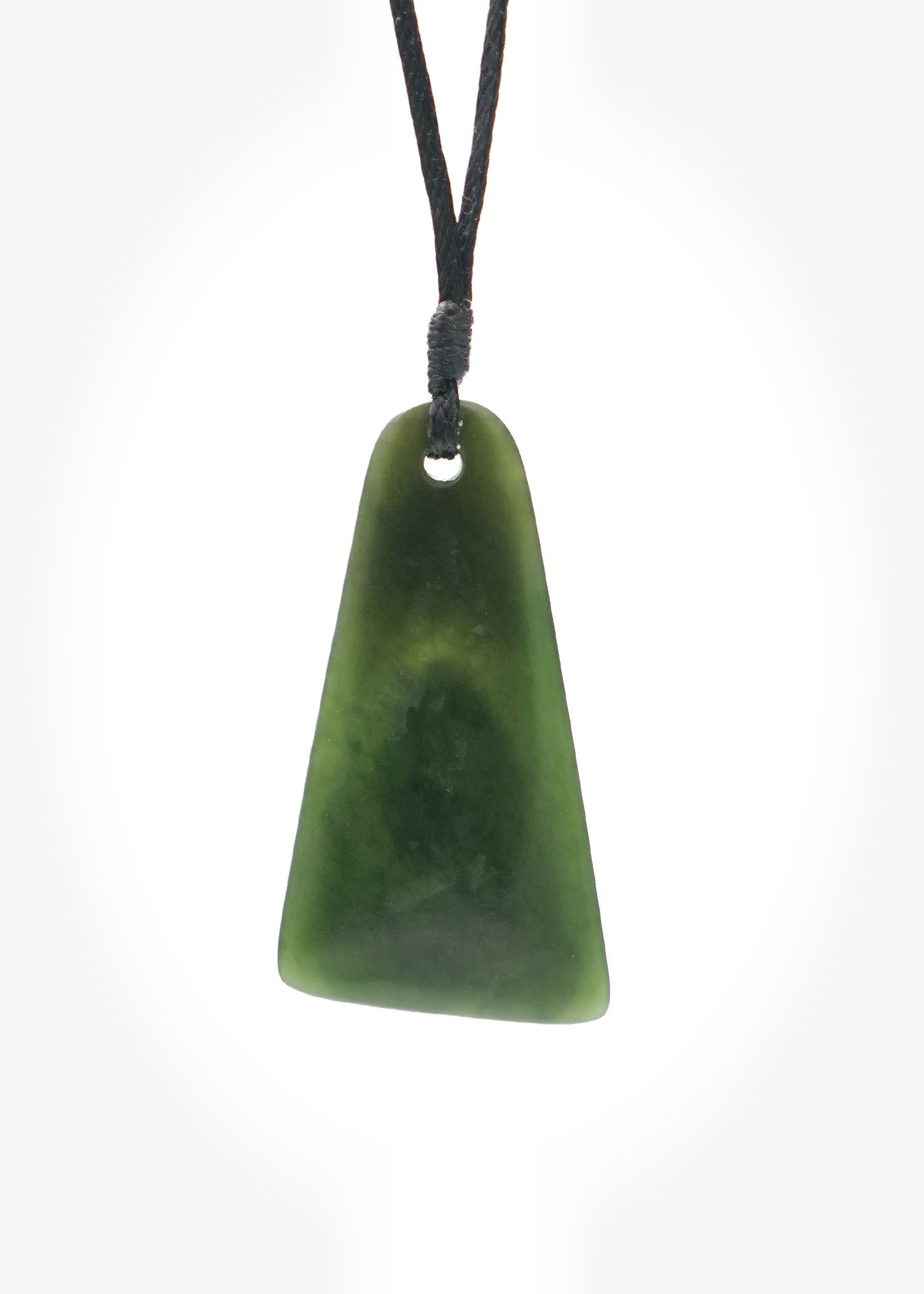 Moko Pounamu Koru Drop Genuine NZ Kawakawa Greenstone - Rongo