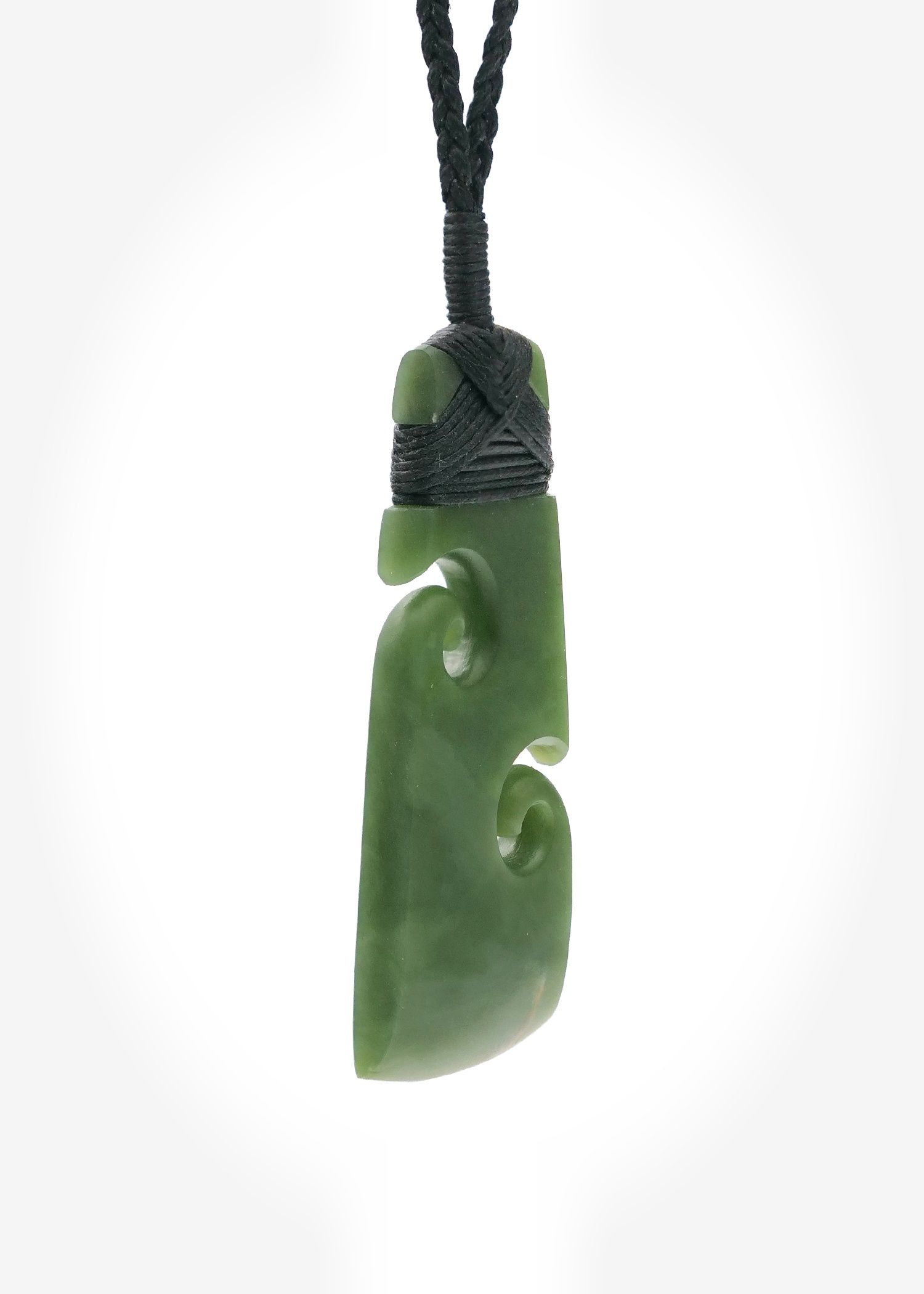 Moko Pounamu Toki with Koru NZ Genuine Kawakawa Greenstone - Panekiri