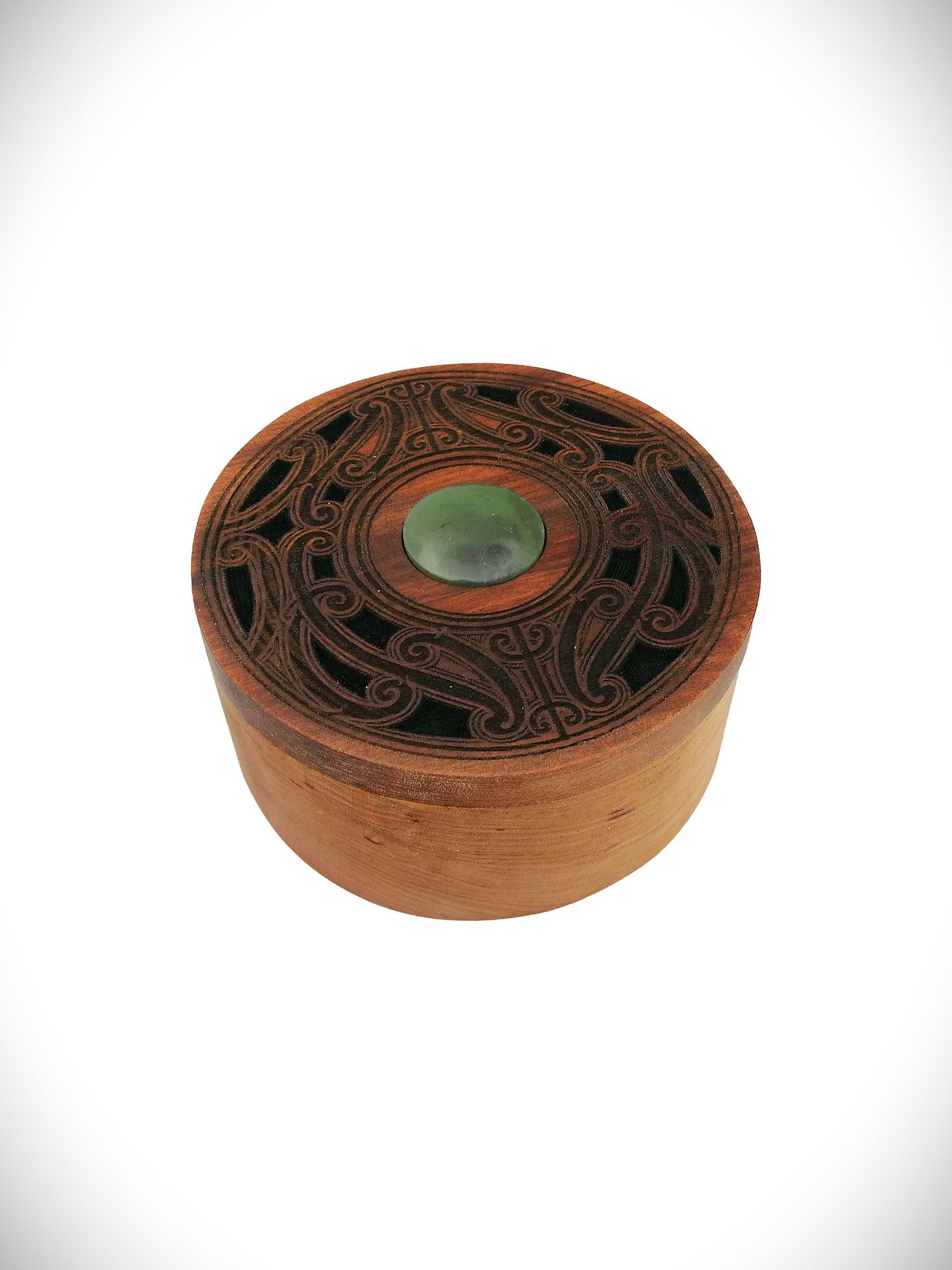 Moko Pounamu Wakahuia (Treasure box) Genuine NZ Totoweka Greenstone & Rimu - Okarito
