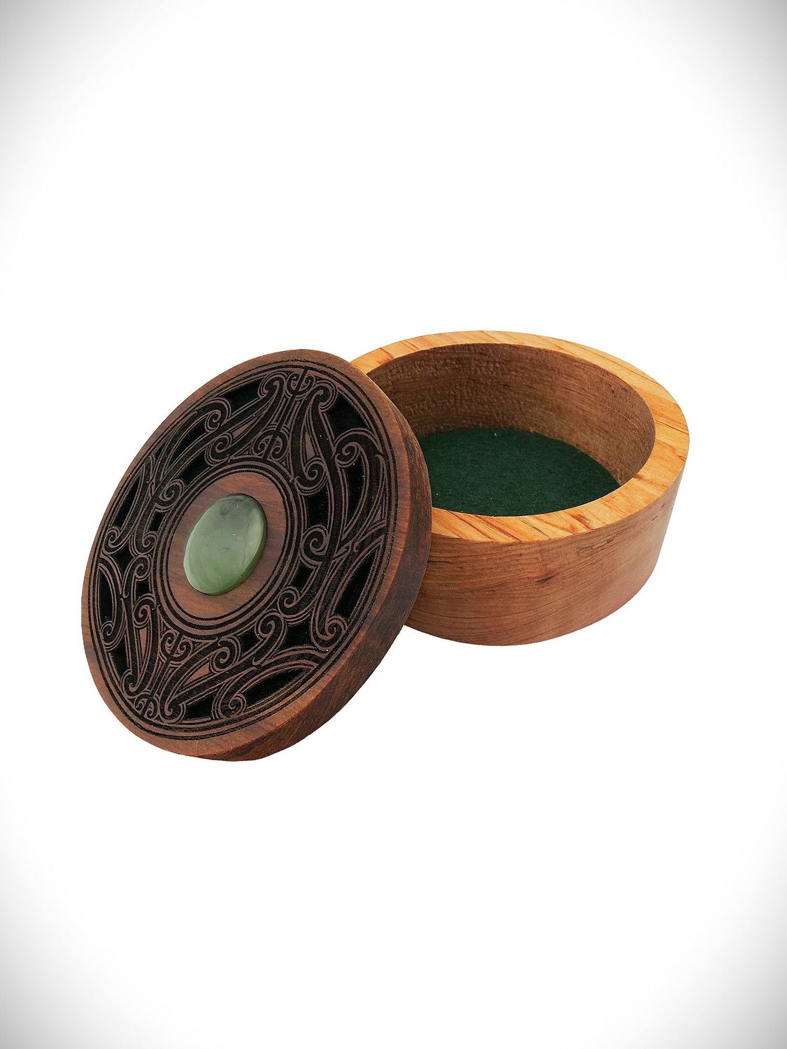 Moko Pounamu Wakahuia (Treasure box) Genuine NZ Totoweka Greenstone & Rimu - Okarito