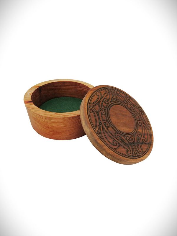 Moko Pounamu Wakahuia (Treasure box) Genuine NZ Rimu - Takutai