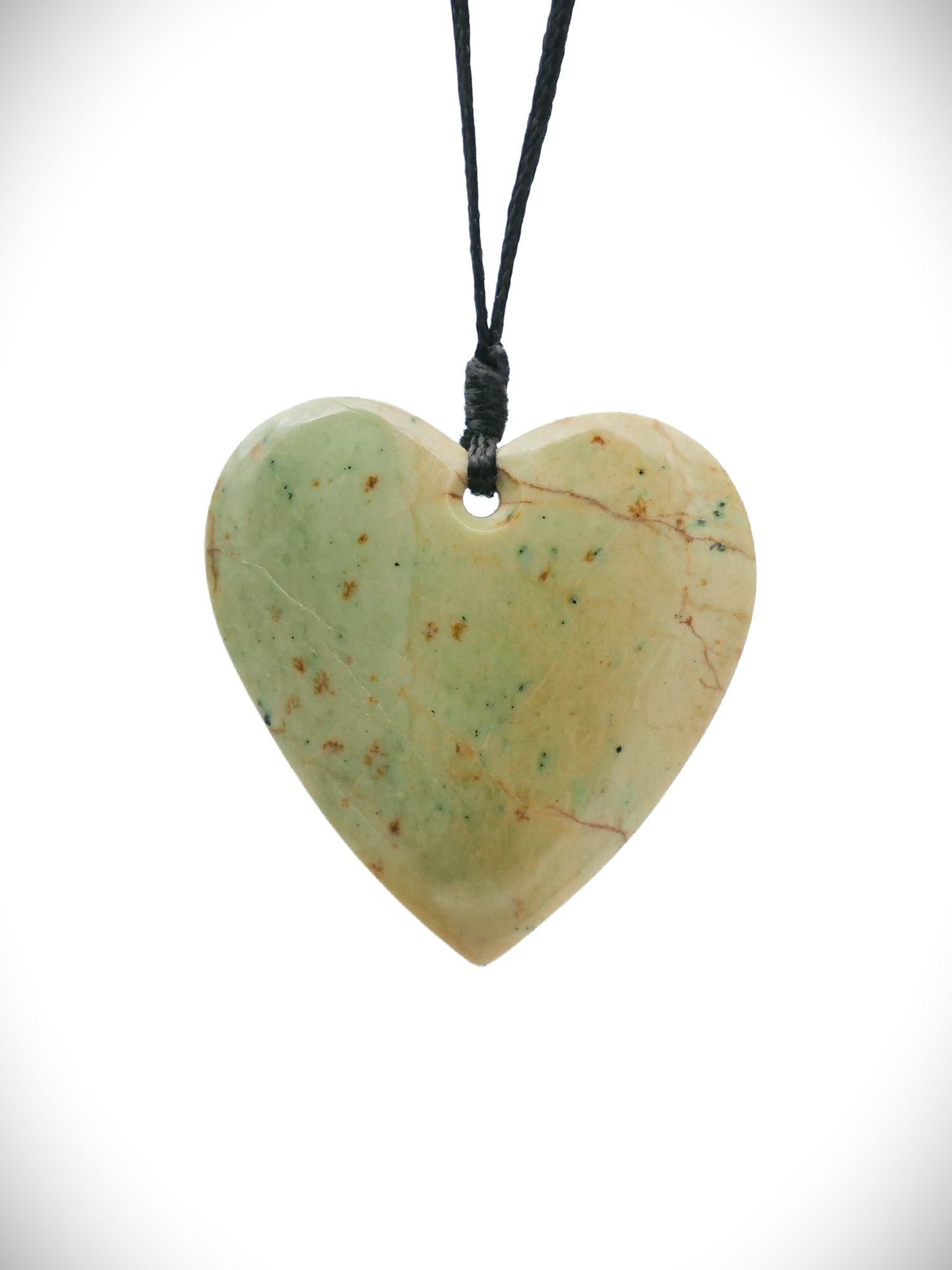 Moko Pounamu Manawa (Heart) NZ Genuine Kokopu Greenstone - Toatoa