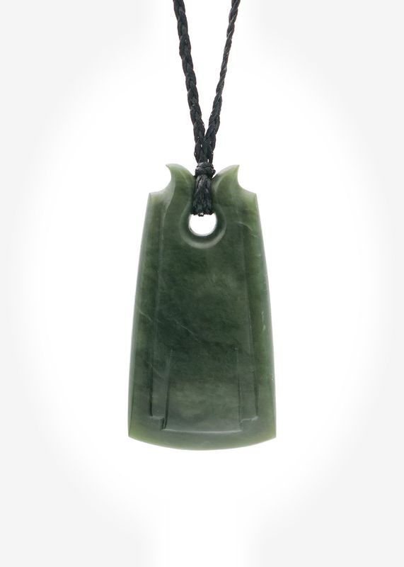 Moko Pounamu Contemporary Toki NZ Genuine Kawakawa Greenstone - Tinopai
