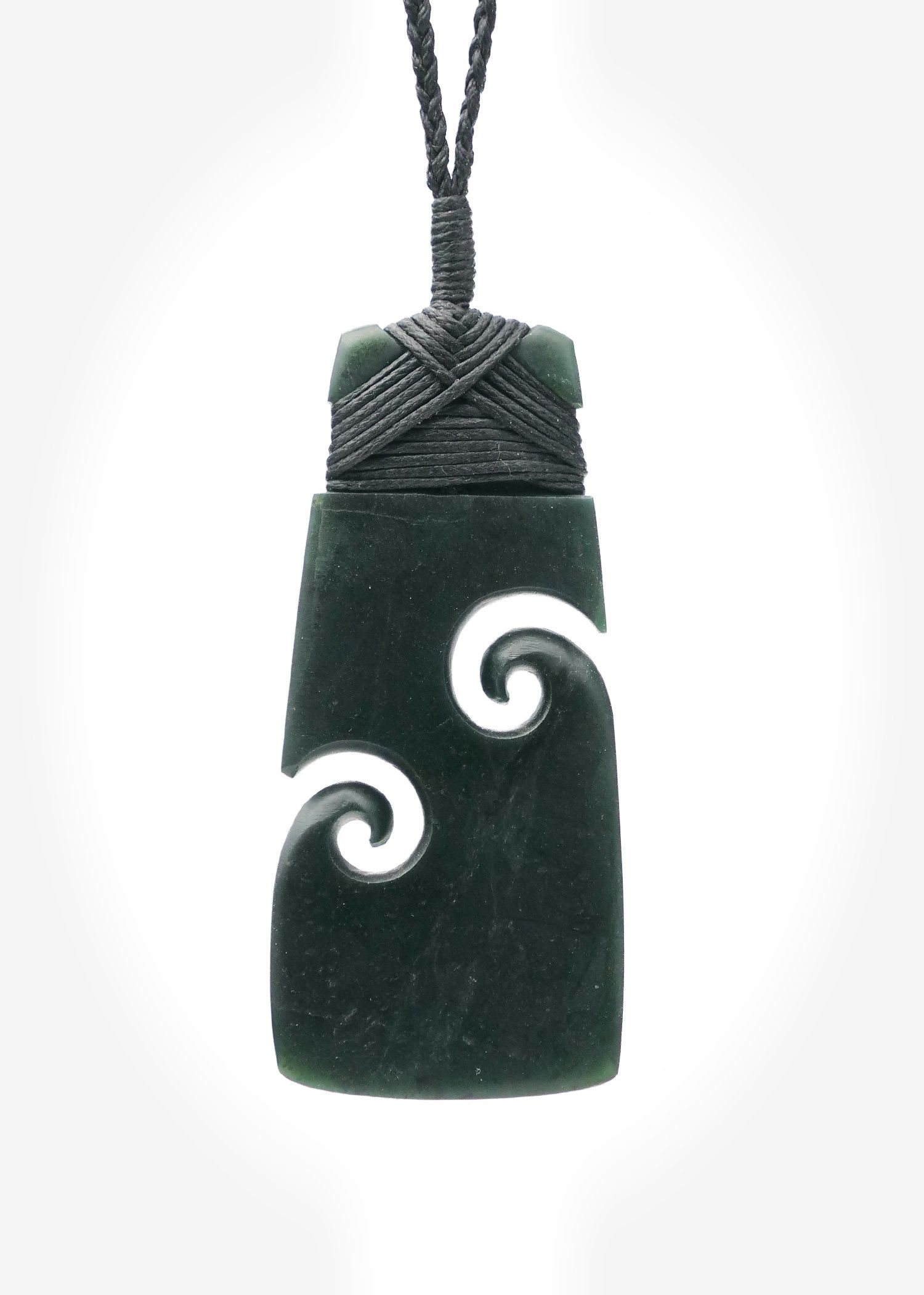 Moko Pounamu Toki with Koru NZ Genuine Kawakawa Greenstone - Karioi