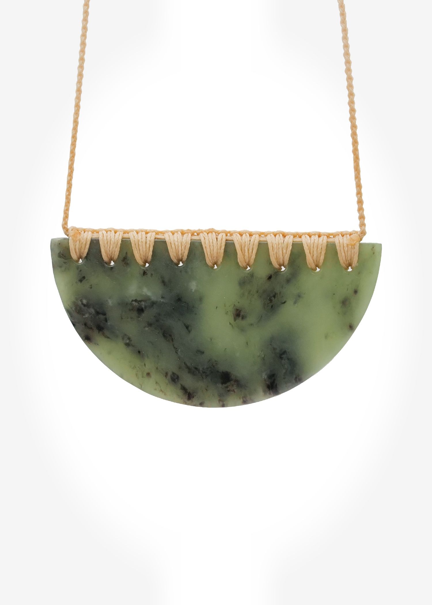 Moko Pounamu Kouma (Breastplate) NZ Genuine Hapopo Greenstone - Tauhou