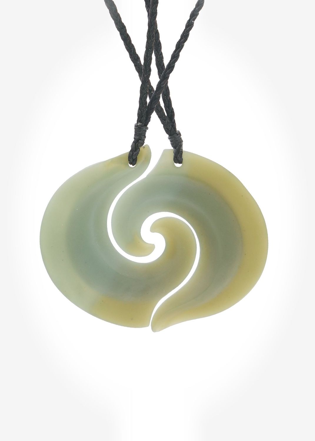 Moko Pounamu Contemporary Mirror Twin Hei Matau/Koru's NZ Genuine Inanga Greenstone - Riroriro Moko Pounamu Contemporary Mirror Twin Hei Matau/Koru's NZ Genuine Inanga Greenstone - Riroriro