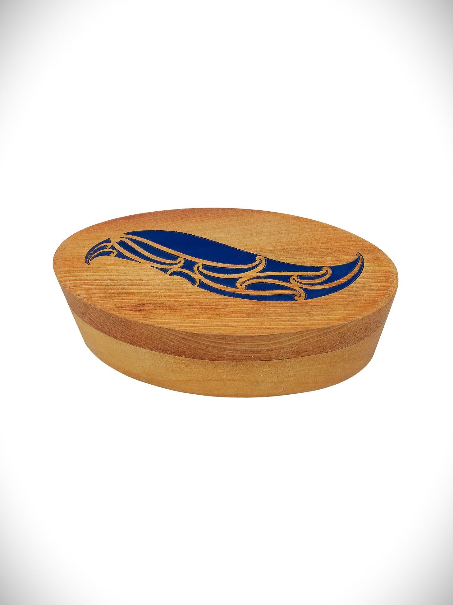 Moko Pounamu Wakahuia Blue (Treasure box) Genuine NZ Kauri - Rotokino