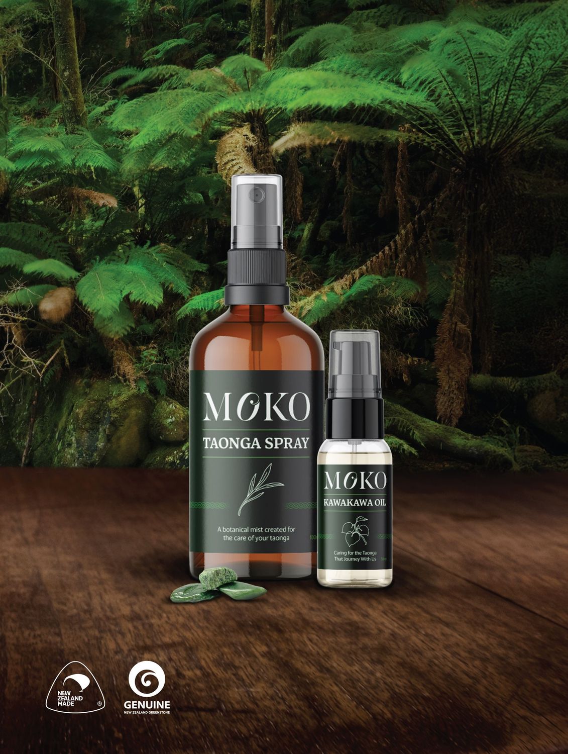 Moko Pounamu Kawakawa Oil and Taonga Spray Moko Pounamu Kawakawa Oil and Taonga Spray