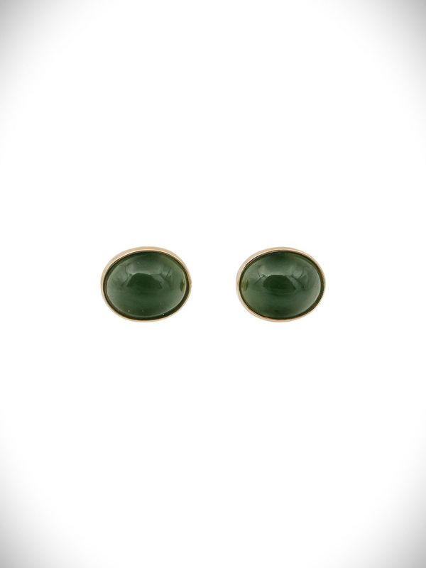 Moko Pounamu Stud Earrings Genuine NZ Kahurangi Greenstone & 9ct Gold - Kaharoa Moko Pounamu Stud Earrings Genuine NZ Kahurangi Greenstone & 9ct Gold - Kaharoa