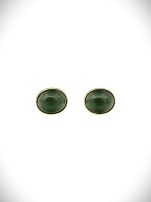 Moko Pounamu Stud Earrings Genuine NZ Kahurangi Greenstone & 9ct Gold  - Kaharoa