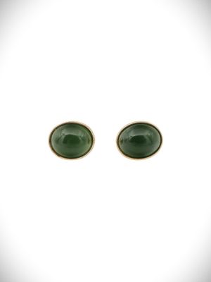 Moko Pounamu Stud Earrings Genuine NZ Kahurangi Greenstone & 9ct Gold - Whirinaki Moko Pounamu Stud Earrings Genuine NZ Kahurangi Greenstone & 9ct Gold - Whirinaki