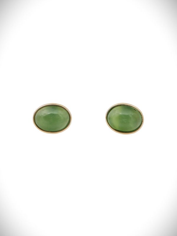 Moko Pounamu Stud Earrings Genuine NZ Kahurangi Greenstone & 9ct Gold - Waima Moko Pounamu Stud Earrings Genuine NZ Kahurangi Greenstone & 9ct Gold - Waima