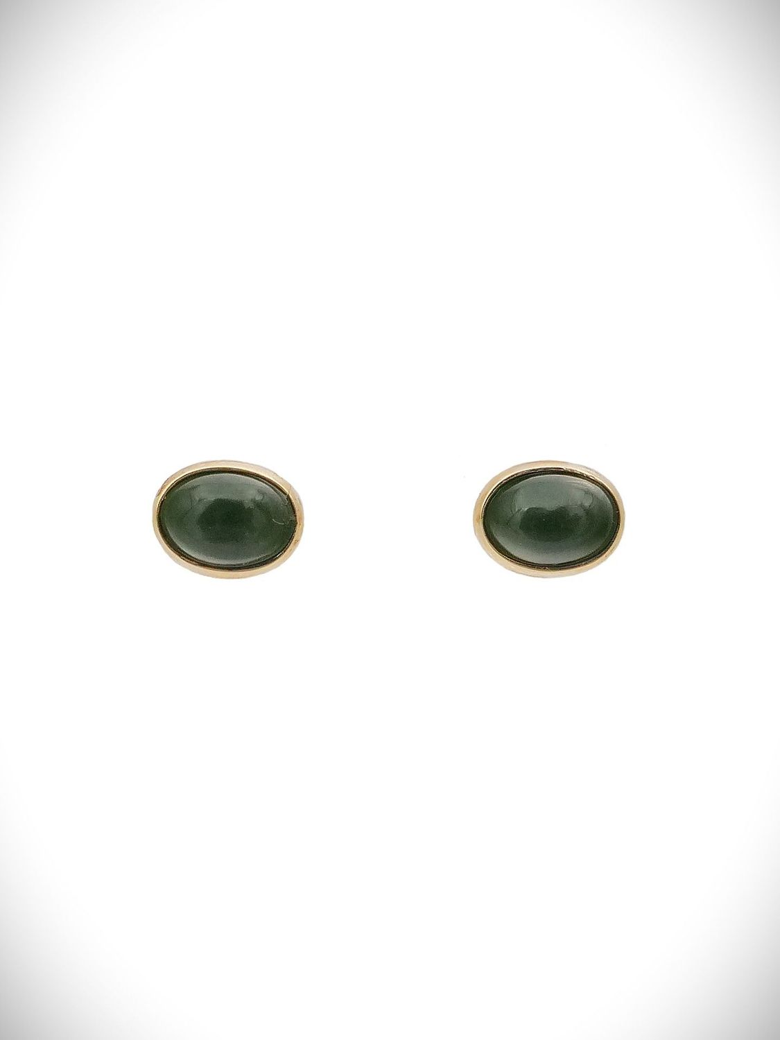 Moko Pounamu Stud Earrings Genuine NZ Kawakawa Greenstone & 9ct Gold - Rawene Moko Pounamu Stud Earrings Genuine NZ Kawakawa Greenstone & 9ct Gold - Rawene