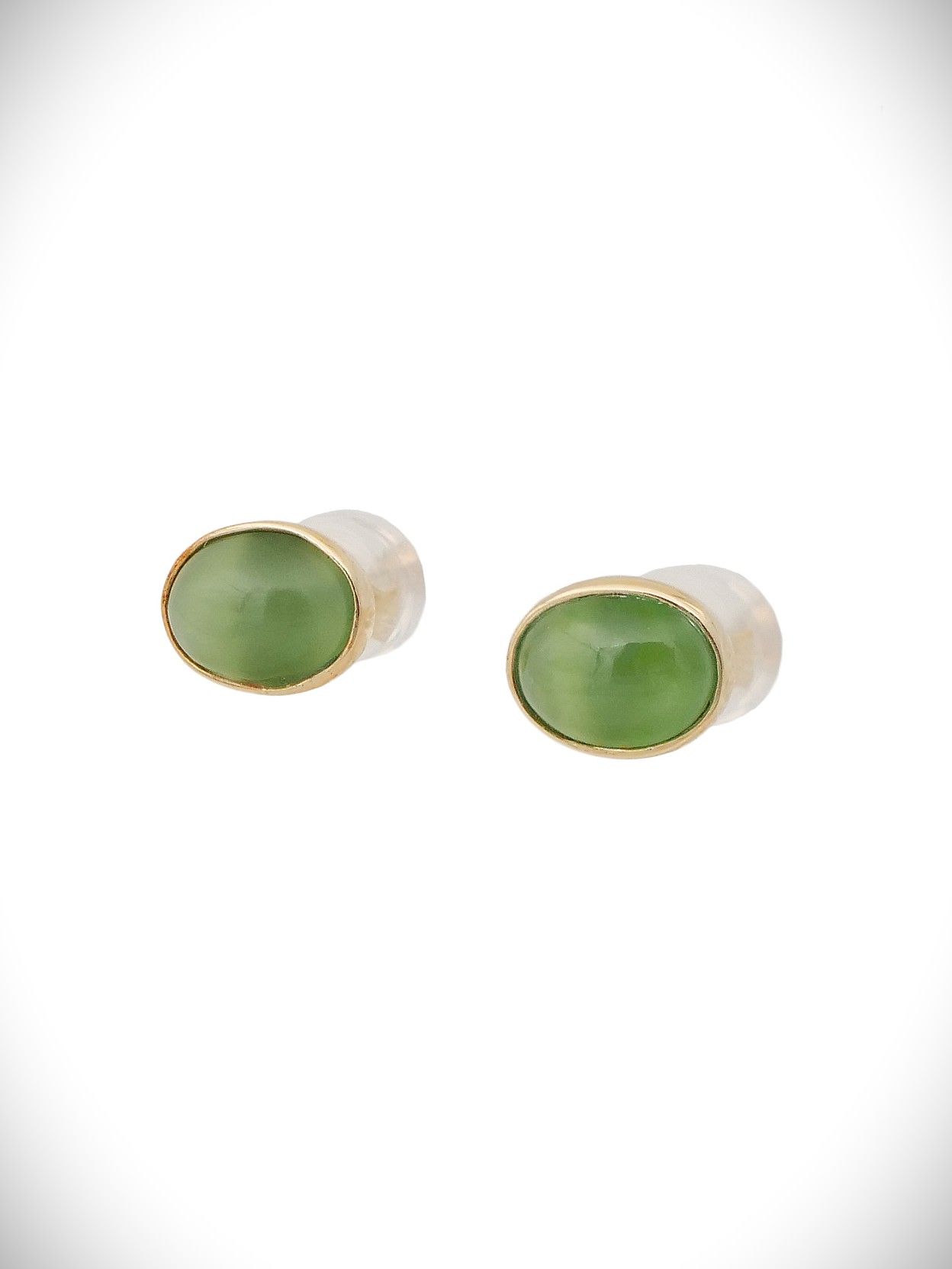 Moko Pounamu Stud Earrings Genuine NZ Kahurangi Greenstone & 9ct Gold - Kawiti