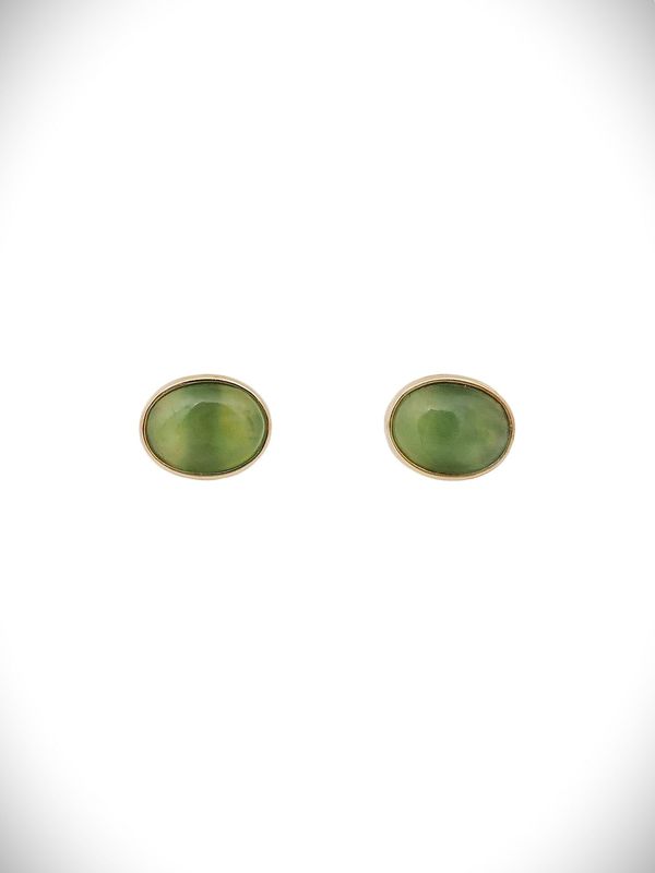 Moko Pounamu Stud Earrings Genuine NZ Kahurangi Greenstone & 9ct Gold - Kaikou Moko Pounamu Stud Earrings Genuine NZ Kahurangi Greenstone & 9ct Gold - Kaikou