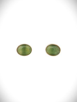 Moko Pounamu Stud Earrings Genuine NZ Kahurangi Greenstone & 9ct Gold - Kaikou Moko Pounamu Stud Earrings Genuine NZ Kahurangi Greenstone & 9ct Gold - Kaikou