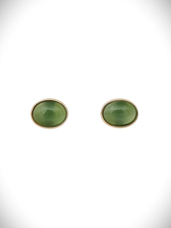 Moko Pounamu Stud Earrings Genuine NZ Kahurangi Greenstone & 9ct Gold - Matawaia Moko Pounamu Stud Earrings Genuine NZ Kahurangi Greenstone & 9ct Gold - Matawaia