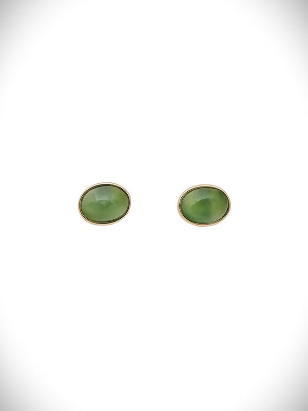 Moko Pounamu Stud Earrings Genuine NZ Kahurangi Greenstone & 9ct Gold - Titoki Moko Pounamu Stud Earrings Genuine NZ Kahurangi Greenstone & 9ct Gold - Titoki