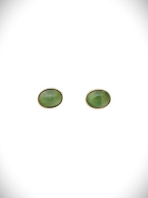 Moko Pounamu Stud Earrings Genuine NZ Kahurangi Greenstone & 9ct Gold - Titoki Moko Pounamu Stud Earrings Genuine NZ Kahurangi Greenstone & 9ct Gold - Titoki