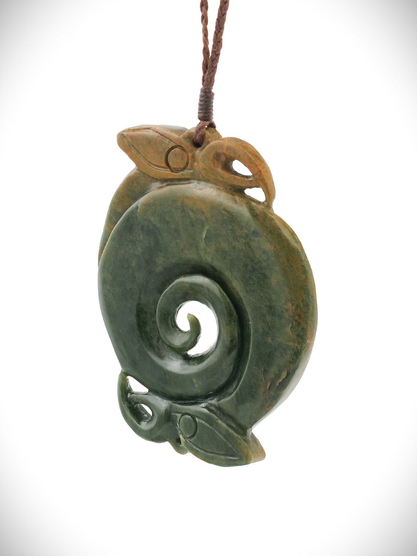 Moko Pounamu Koropepe Genuine NZ Kawakawa Flower Greenstone - Nukutawhiti