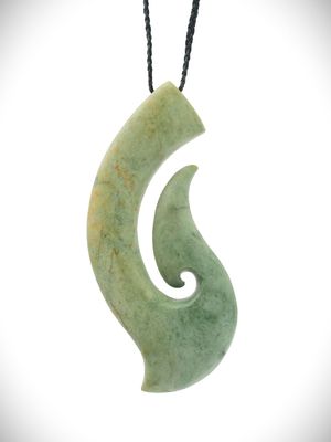 Moko Pounamu Hei Matau (Hook) NZ Genuine Auhunga Greenstone - Pukewharariki Moko Pounamu Hei Matau (Hook) NZ Genuine Auhunga Greenstone - Pukewharariki
