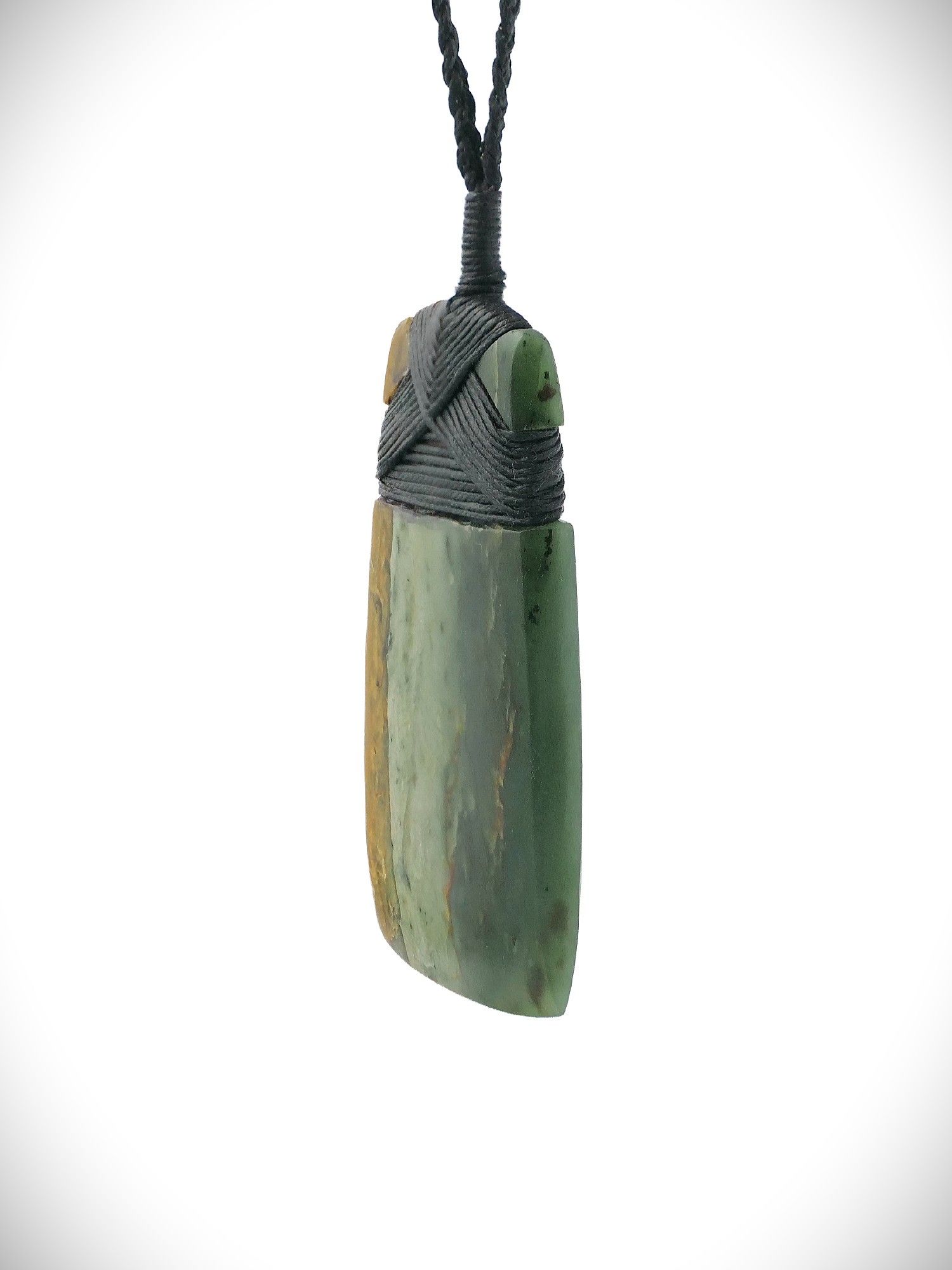 Moko Pounamu Toki NZ Genuine Kawakawa Flower Greenstone - Kuripuni