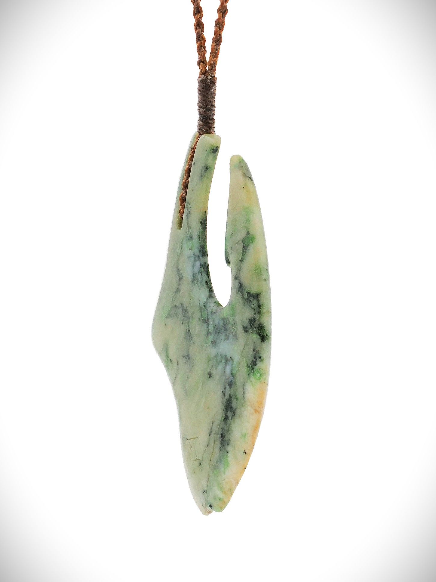 Moko Pounamu Hei Matau NZ Genuine (Nelson) Te Tau Ihu Greenstone - Koutuwai
