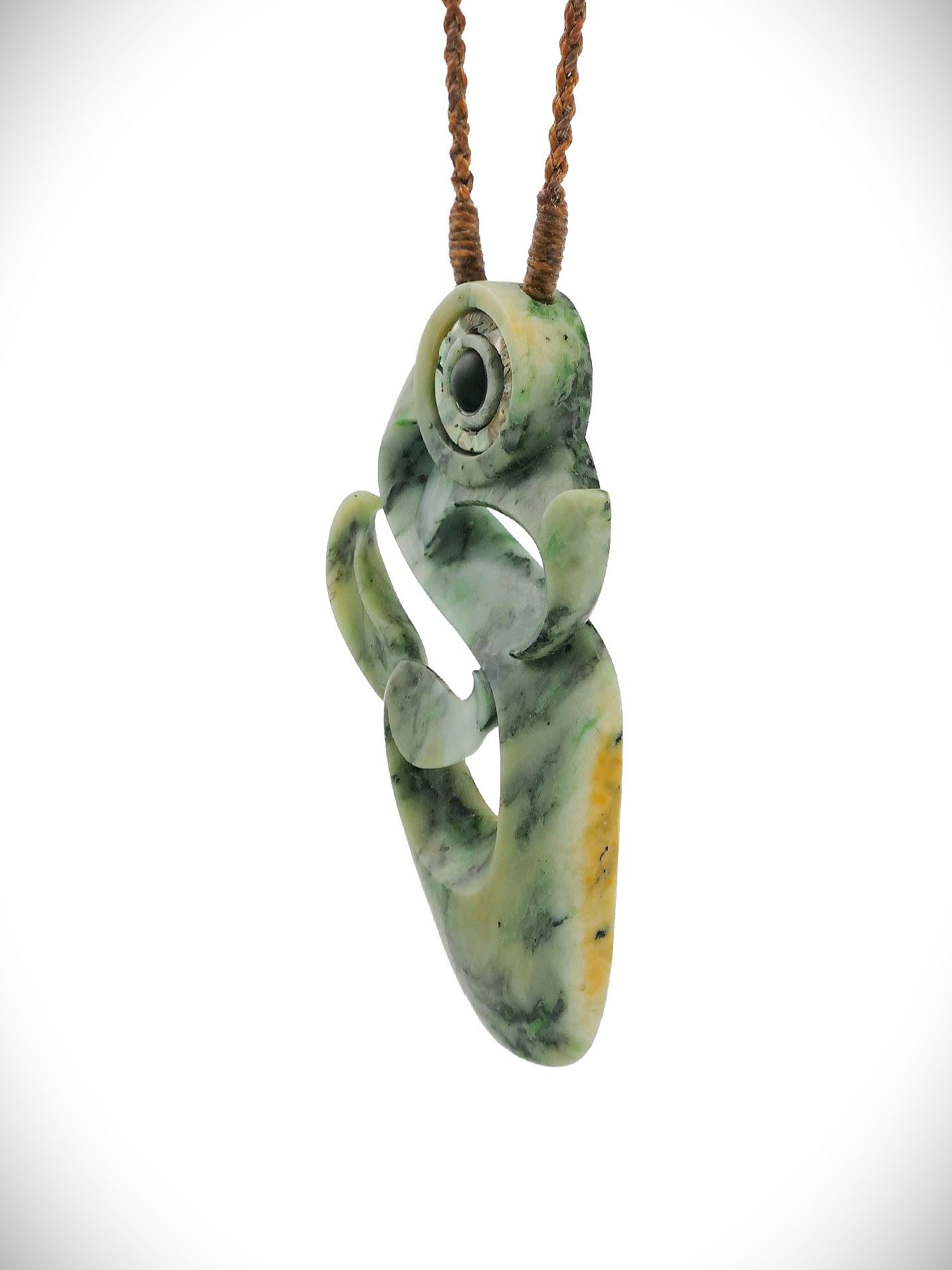Moko Pounamu Manaia NZ Genuine Te Tau Ihu (Nelson) Inanga Greenstone - Maropiu