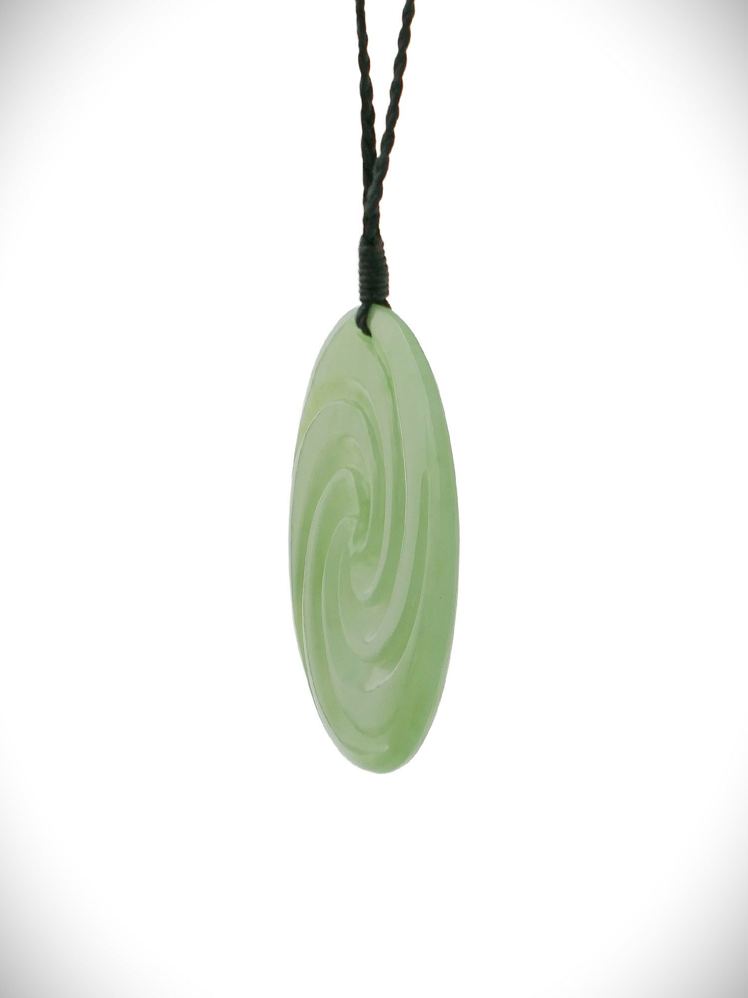 Moko Pounamu Porohita (Disc) Genuine NZ Inanga Greenstone - Kairara