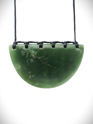 Moko Pounamu Kouma (Breastplate) NZ Genuine Kawakawa Greenstone - Mamaranui Moko Pounamu Kouma (Breastplate) NZ Genuine Kawakawa Greenstone - Mamaranui