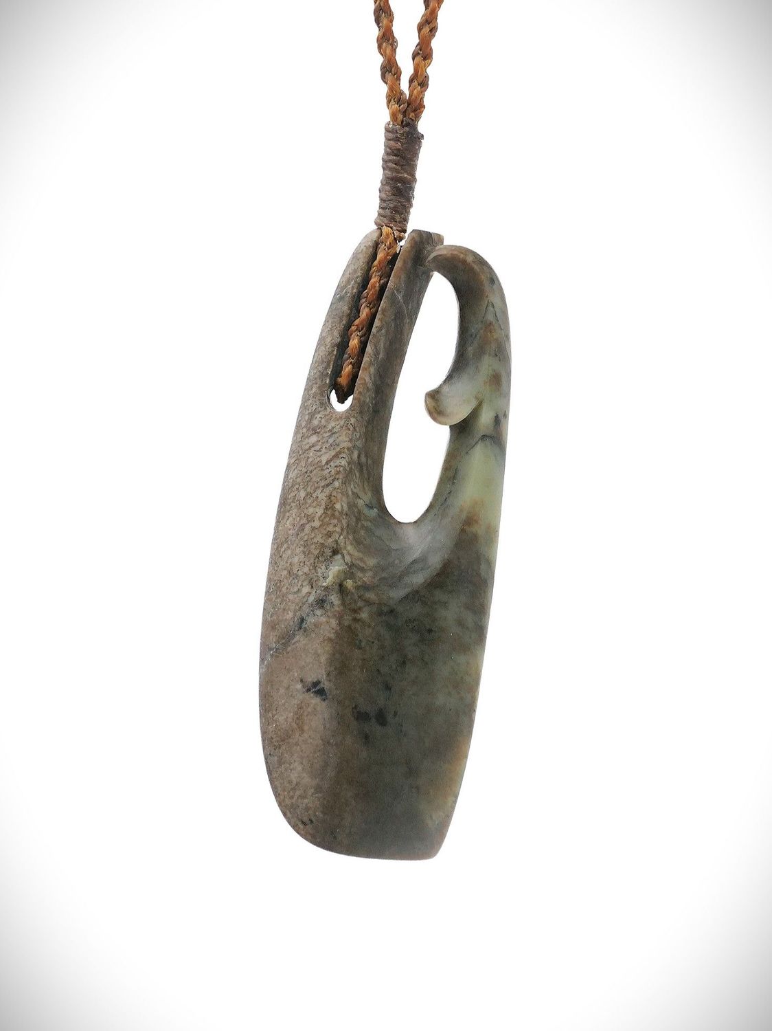 Moko Pounamu Hei Matau NZ Genuine (Nelson) Te Tau Ihu Greenstone - Pakotai Moko Pounamu Hei Matau NZ Genuine (Nelson) Te Tau Ihu Greenstone - Pakotai