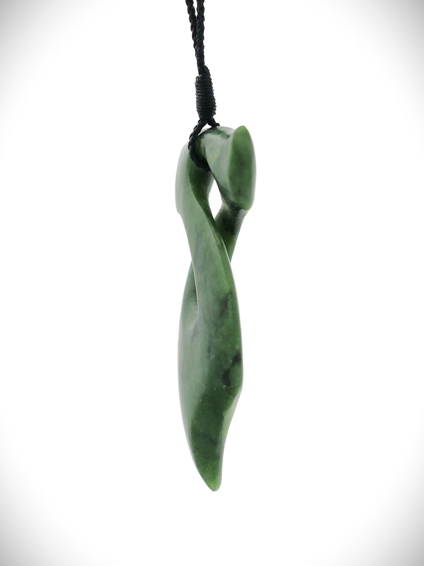 Moko Pounamu Single Pikorua (Twist) NZ Genuine Kawakawa Greenstone - Whatoro