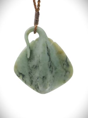 Moko Pounamu Te Whai Rahi (Manta Ray) Genuine NZ Te Tau Ihu Inanga Greenstone - Haumoana Moko Pounamu Te Whai Rahi (Manta Ray) Genuine NZ Te Tau Ihu Inanga Greenstone - Haumoana