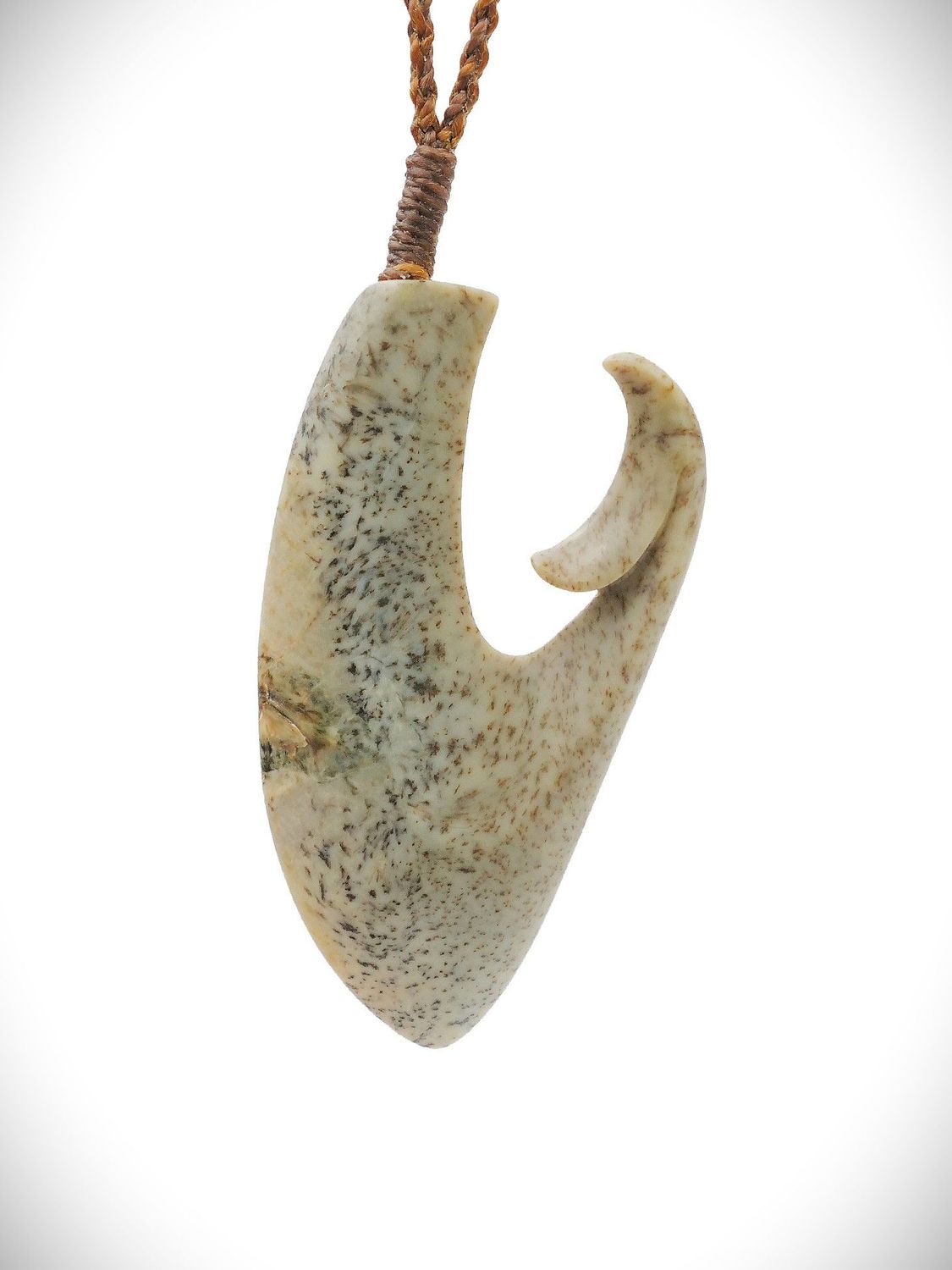 Moko Pounamu Hei Matau NZ Genuine Kokopu Greenstone - Tangiteroria Moko Pounamu Hei Matau NZ Genuine Kokopu Greenstone - Tangiteroria