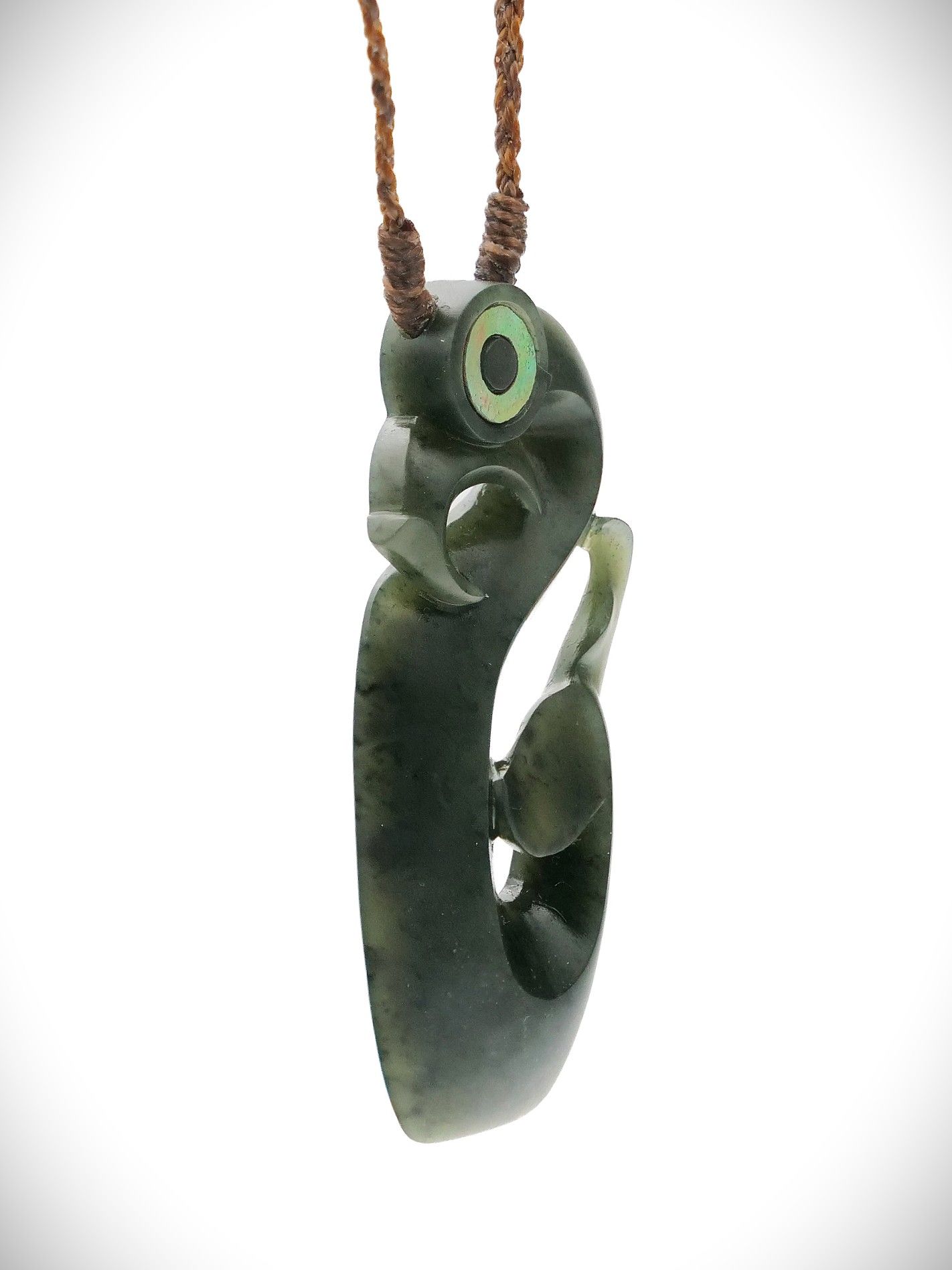 Moko Pounamu Manaia NZ Genuine Kawakawa Greenstone - Omamari