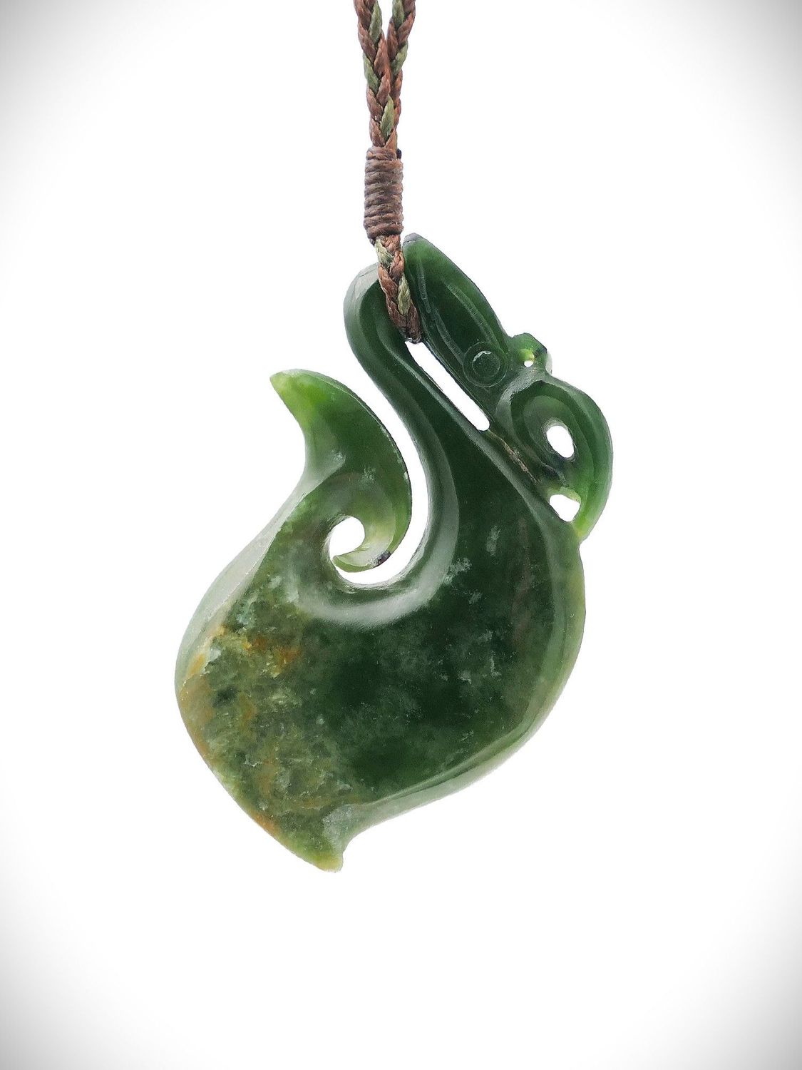 Moko Pounamu Manaia NZ Genuine Kawakawa Flower Greenstone - Manapouri Moko Pounamu Manaia NZ Genuine Kawakawa Flower Greenstone - Manapouri
