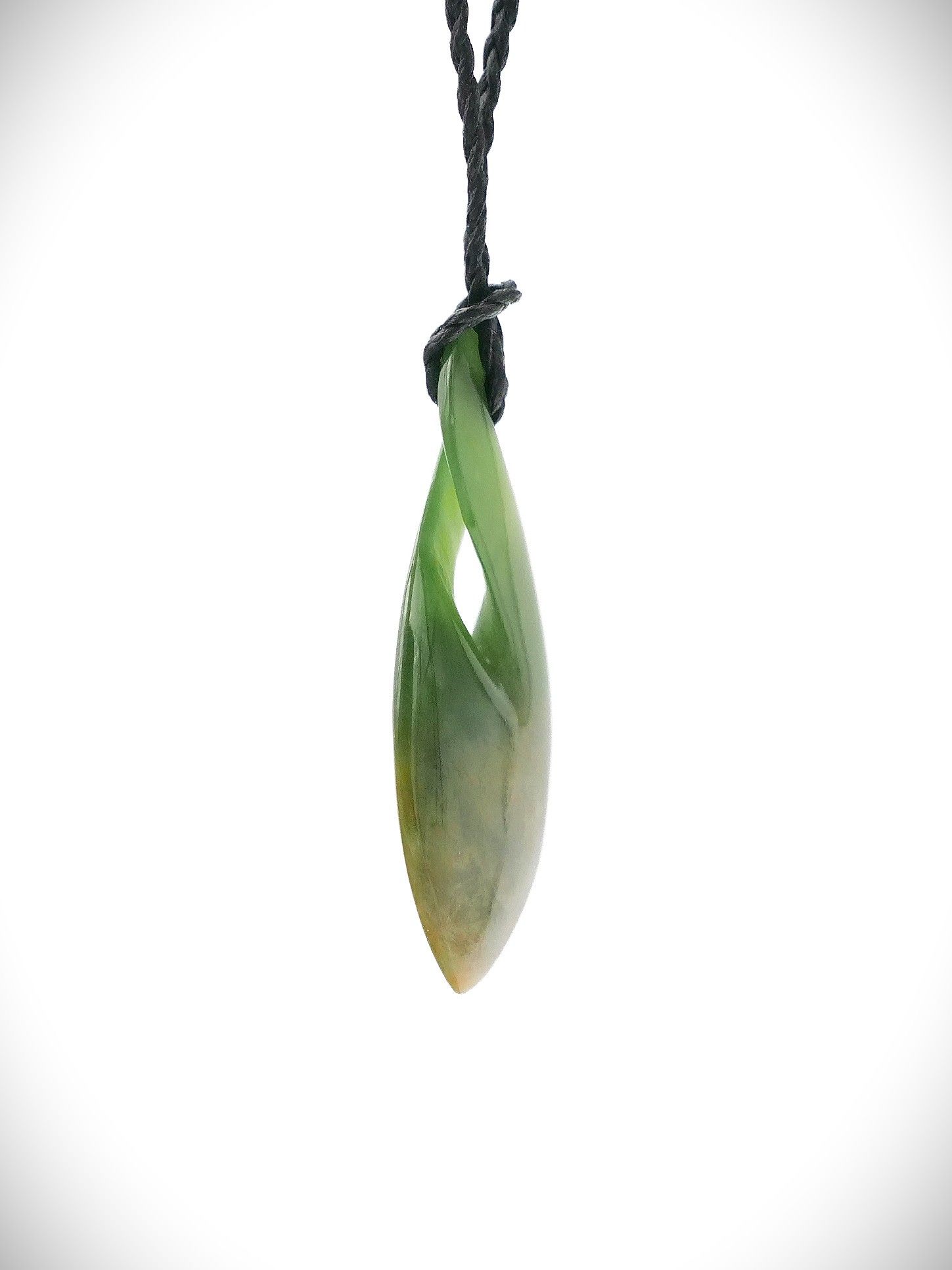 Moko Pounamu Pikorua (Twist) NZ Genuine Kahurangi Flower Greenstone - Whiritoa