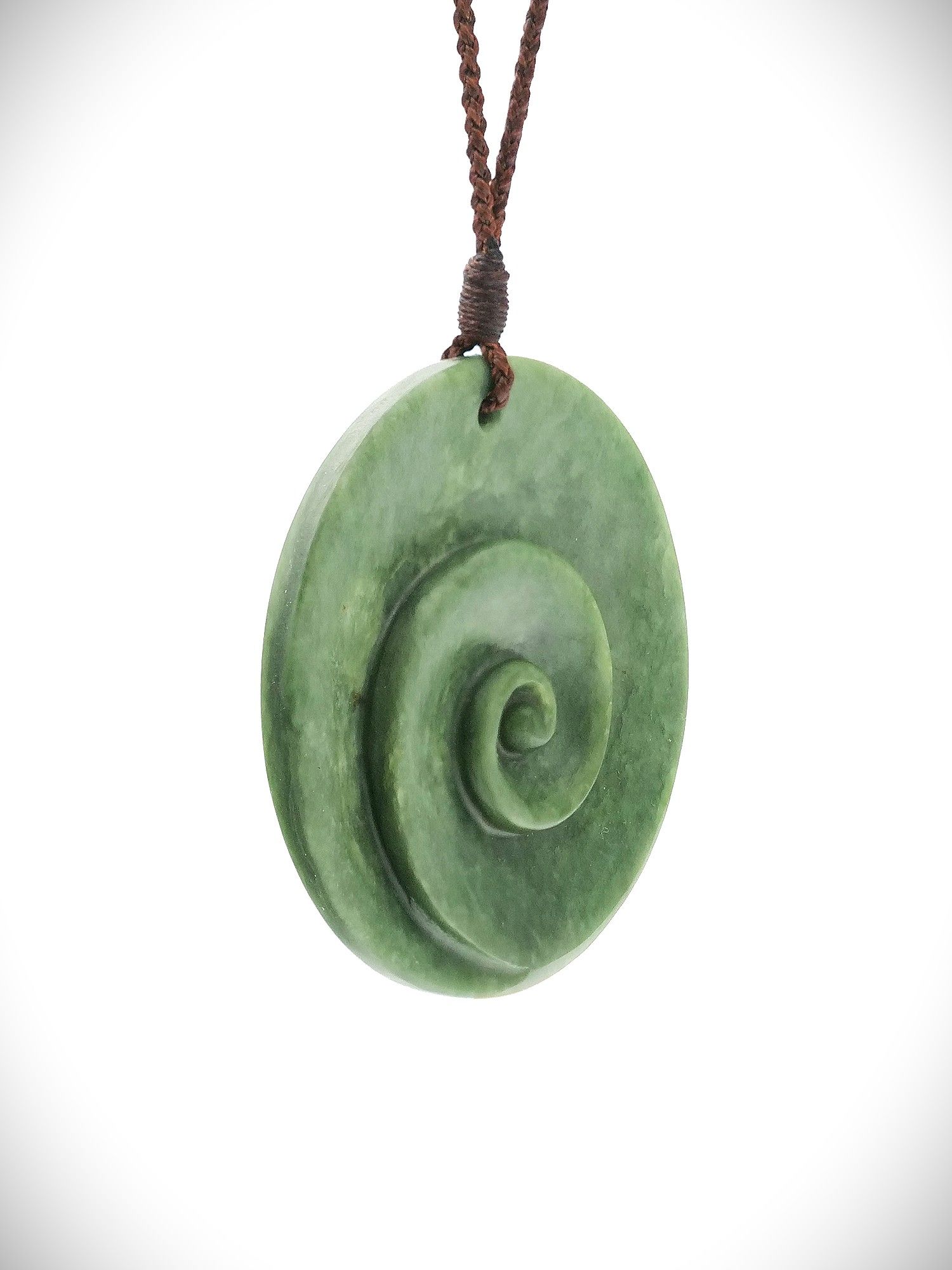 Moko Pounamu Porohita (Disc) NZ Genuine Auhunga Greenstone - Kawau