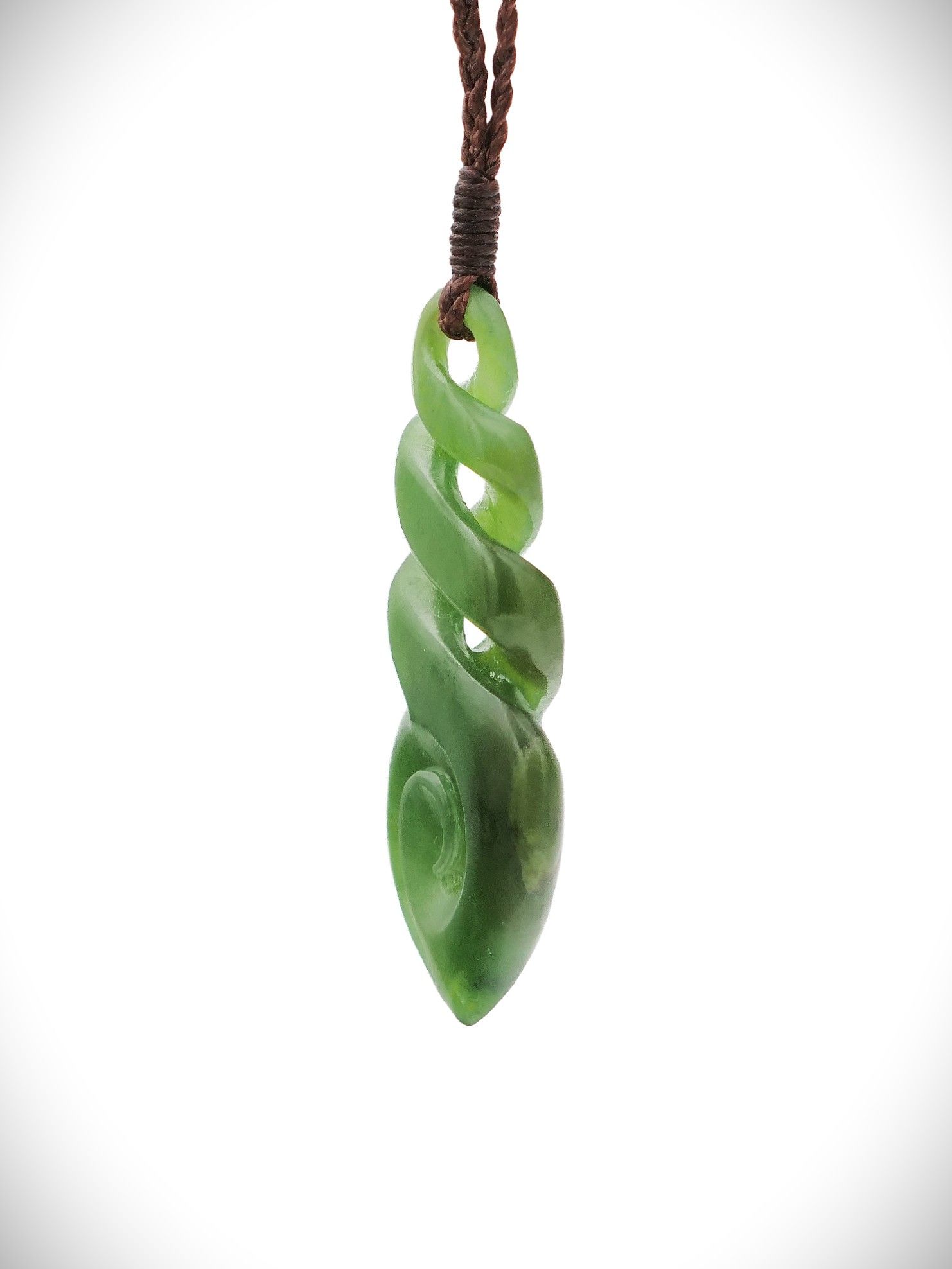 Moko Pounamu Triple Pikorua (Twist) NZ Genuine Kahurangi Greenstone - Okahu