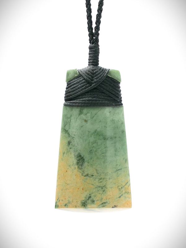 Moko Pounamu Toki Genuine NZ Marsden Flower Greenstone - Waingawa