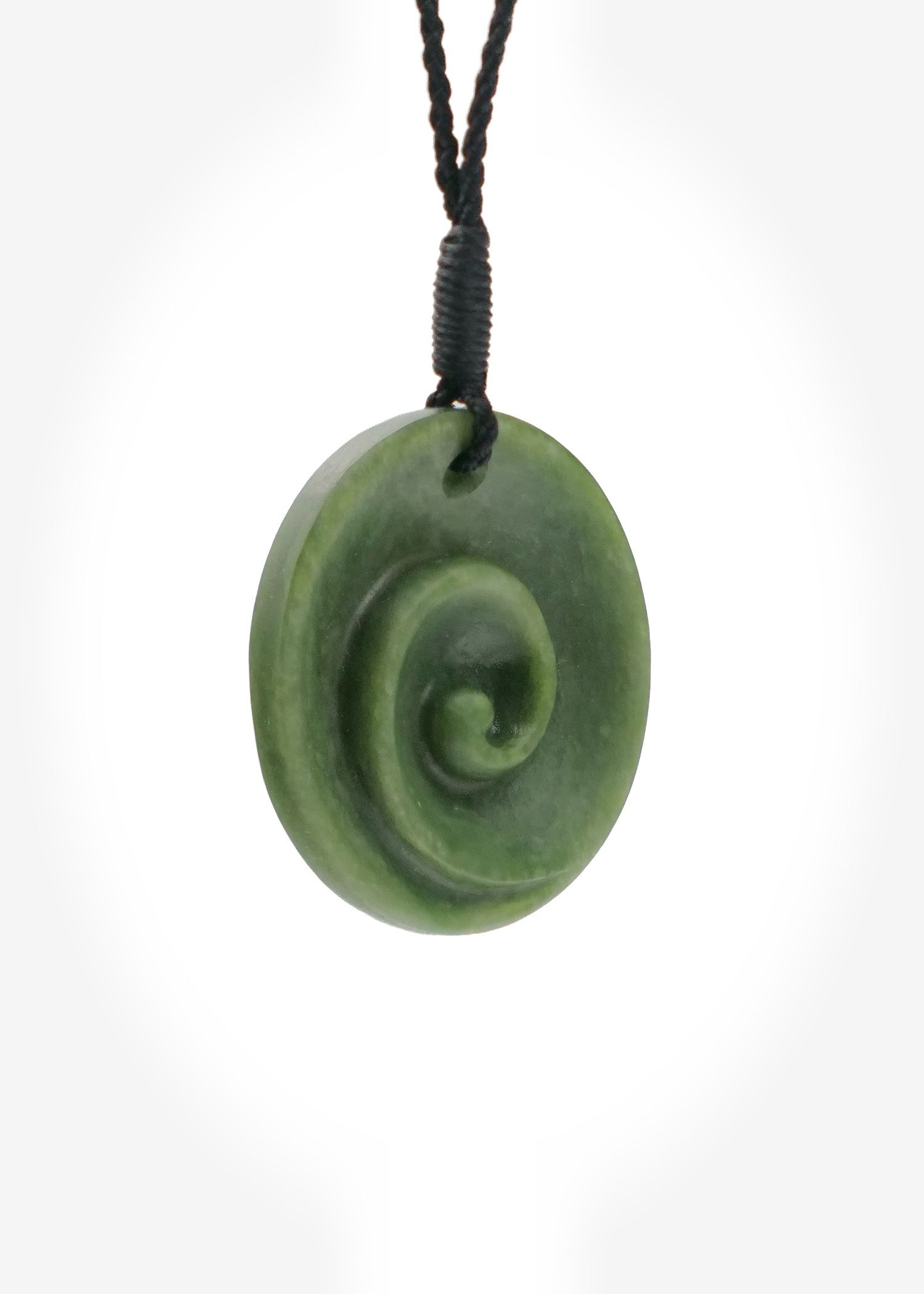 Moko Pounamu Koru NZ Genuine Kahotea Greenstone - Toetoe