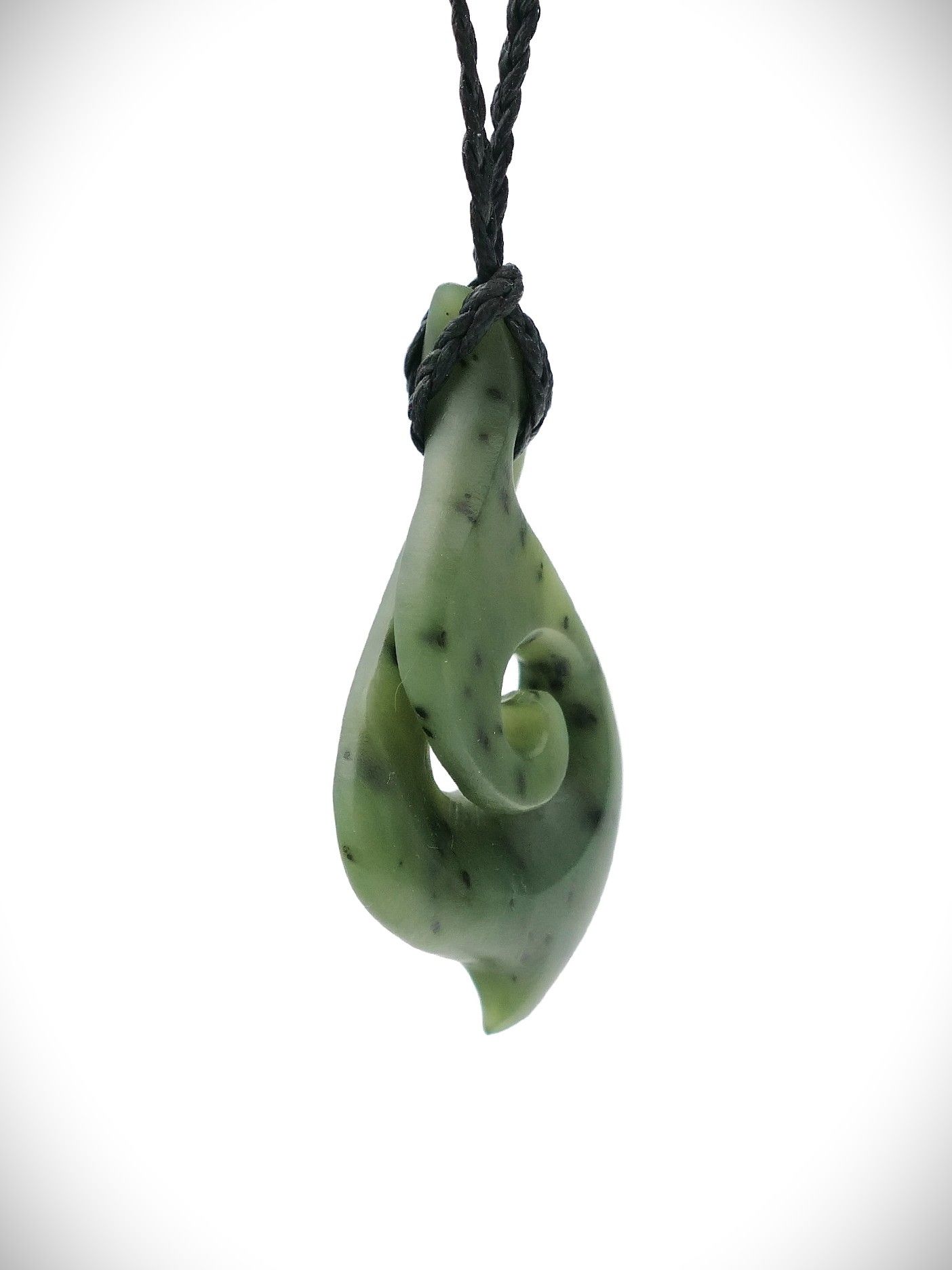 Moko Pounamu Single Pikorua Genuine NZ Kawakawa Greenstone - Ngaionui